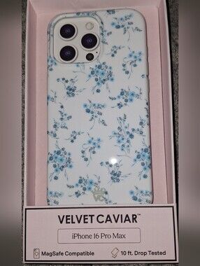 Velvet Caviar Blue Floral iPhone 16 Pro Max Case